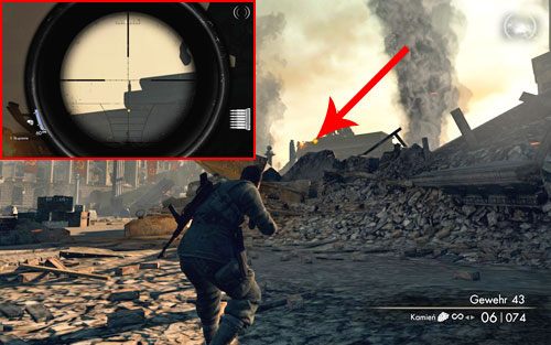 Ostatnia butelka znajduje się na bramie Brandenburskiej, tuż obok pomnika [#3] - Misja 10 | Butelki i Sztaby złota w Sniper Elite V2 - Sniper Elite V2 - poradnik do gry