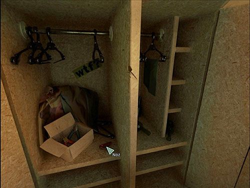 Wyjdź ze zbliżenia na łóżko (kursor w dole ekranu) i otwórz szafę po lewej (zbliżenie) - Zdobądź baterie | Rozdział 1 | Alternativa - Alternativa - poradnik do gry