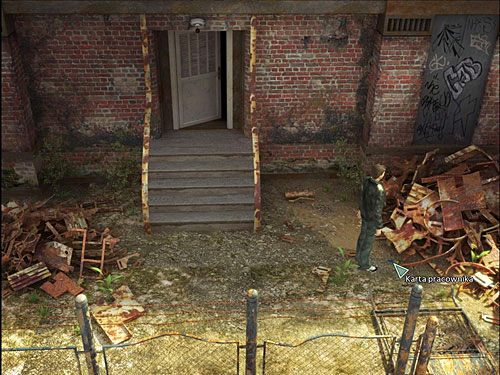 Znalazłszy się na terenie posesji, absolutnie nie wchodź od razu do środka (a jeśli już to zrobiłeś - wciśnij urzędnikowi kit, że jesteś dozorcą i zgubiłeś swoją kartę, inaczej zginiesz - Dostań się do laboratorium Endory | Rozdział 4 | Alternativa - Alternativa - poradnik do gry