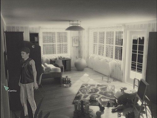 W tej sytuacji podejdź do drzwi wejściowych do pokoju (po lewej) i zabierz ich klamkę - Ucieknij z pokoju | Rozdział 4 | Alternativa - Alternativa - poradnik do gry