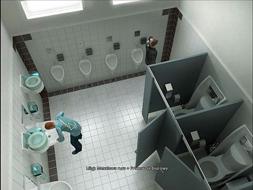 Następnie szybciutko schowaj się w kącie pomiędzy pisuarami a kabiną i kiedy Martin podejdzie do umywalki, walnij go metalową rurką - Wpisz Andreę i Richarda na listę pasażerów lotu do Brazylii | Rozdział 5 - Alternativa - poradnik do gry