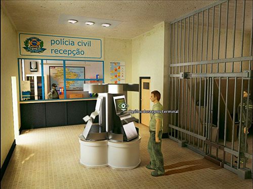 W tej sytuacji podejdź do ogólnodostępnego terminalu w centrum pomieszczenia (zbliżenie) - Uwolnij Richarda z aresztu (opcja pierwsza) | Rozdział 6 | Alternativa - Alternativa - poradnik do gry