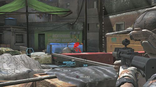 Po rozłożeniu sensora wychylamy się z za zasłony i zdejmujemy przeciwników, starając się przy tym nie pozabijać cywili - Misja 1 Nimble Guardian (1) | Opis przejścia Ghost Recon - Future Soldier - Tom Clancys Ghost Recon: Future Soldier - poradnik do gry