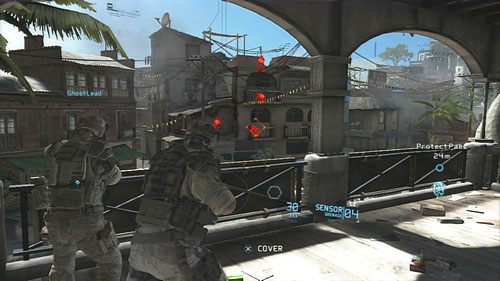 Po rozprawieniu się z wrogami przechodzimy dalej w prawo balkonami - Misja 1 Nimble Guardian (1) | Opis przejścia Ghost Recon - Future Soldier - Tom Clancys Ghost Recon: Future Soldier - poradnik do gry