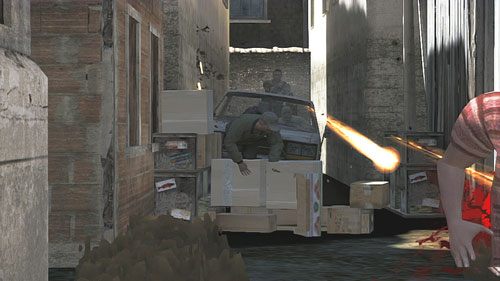 Zaraz po podniesieniu się z ziemi podążamy naprzód i rozprawiamy się z kilkoma wrogami - Misja 1 Nimble Guardian (3) | Opis przejścia Ghost Recon - Future Soldier - Tom Clancys Ghost Recon: Future Soldier - poradnik do gry