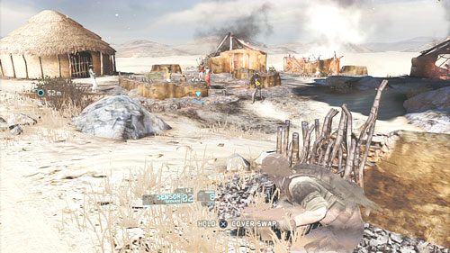 Podążając naprzód trafimy na grupę przeciwników pilnujących jeńców w pobliżu większego drzewa - Misja 2 Subtle Arrow (1) | Opis przejścia Ghost Recon - Future Soldier - Tom Clancys Ghost Recon: Future Soldier - poradnik do gry