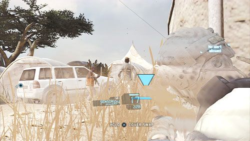 Po prawej stronie dostrzeżemy dwóch wrogów krążących wokół samochodów - Misja 2 Subtle Arrow (2) | Opis przejścia Ghost Recon - Future Soldier - Tom Clancys Ghost Recon: Future Soldier - poradnik do gry