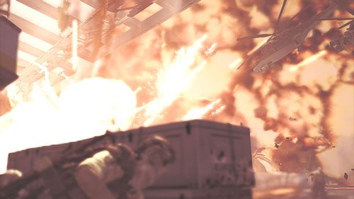 Po zmianie pozycji strzeleckiej odpieramy kolejnych przeciwników aż nie dostaniemy kontroli nad nalotem z powietrza - Misja 3 Noble Tempest (2) | Opis przejścia Ghost Recon - Future Soldier - Tom Clancys Ghost Recon: Future Soldier - poradnik do gry