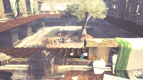 Po przejściu przez kolejne drzwi zobaczymy jak pod nami tubylcy znęcają się nad najemnikiem - Misja 3 Noble Tempest (3) | Opis przejścia Ghost Recon - Future Soldier - Tom Clancys Ghost Recon: Future Soldier - poradnik do gry