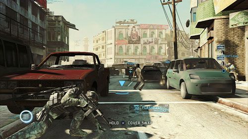 Po dłuższym przerywniku znajdziemy się na ulicach miasta, gdzie stoczymy zajadłą walkę z żołnierzami osłaniającymi nasz cel - Misja 4 Tiger Dust (1) | Opis przejścia Ghost Recon - Future Soldier - Tom Clancys Ghost Recon: Future Soldier - poradnik do gry