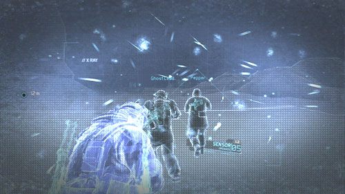 Warunki pogodowe mocno ograniczają widoczność, więc włączamy Magnetic View i wraz z całą drużyną podchodzimy do punktu nawigacyjnego - Misja 5 Silent Talon (1) | Opis przejścia Ghost Recon - Future Soldier - Tom Clancys Ghost Recon: Future Soldier - poradnik do gry