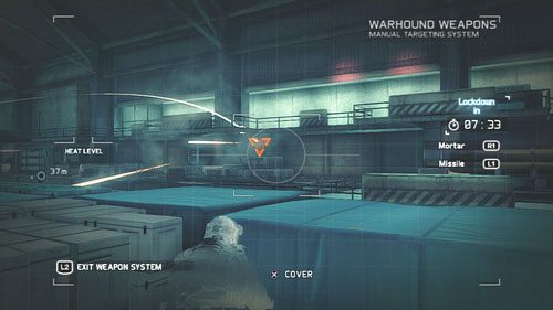 Podczas torowania sobie drogi możemy wpaść na przeciwników (w tym działka) niedostępne dla naszego moździerza (linia używana przez nas do celowania z ciągłej zmieni się w przerywaną) - Misja 5 Silent Talon (2) | Opis przejścia Ghost Recon - Future Soldier - Tom Clancys Ghost Recon: Future Soldier - poradnik do gry