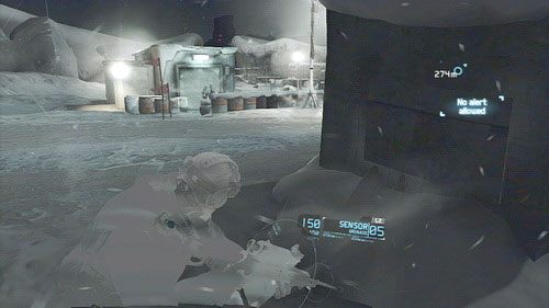 Gdy dojdziemy do pierwszych oświetlonych zabudowań trafimy na dwóch strażników - Misja 8 Deep Fire (1) | Opis przejścia Ghost Recon - Future Soldier - Tom Clancys Ghost Recon: Future Soldier - poradnik do gry