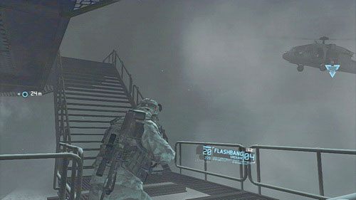 Po walce, podążając za kompanami, przechodzimy na spokojnie przez kolejne punkty nawigacyjne by dotrzeć do lądowiska i wsiąść do śmigłowca - Misja 8 Deep Fire (3) | Opis przejścia Ghost Recon - Future Soldier - Tom Clancys Ghost Recon: Future Soldier - poradnik do gry