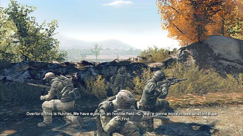 Po oczyszczeniu terenu ruszamy do punktu obserwacyjnego i wysłuchujemy dalszych rozkazów - Misja 9 Valiant Hammer (1) | Opis przejścia Ghost Recon - Future Soldier - Tom Clancys Ghost Recon: Future Soldier - poradnik do gry