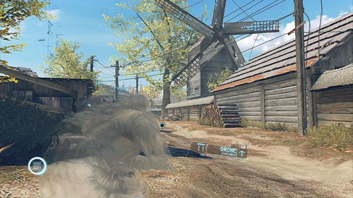Podchodząc pod pozycje drugiej artylerii dojdziemy do drewnianego wiatraka, przy którym stacjonuje grupka przeciwników - Misja 9 Valiant Hammer (2) | Opis przejścia Ghost Recon - Future Soldier - Tom Clancys Ghost Recon: Future Soldier - poradnik do gry