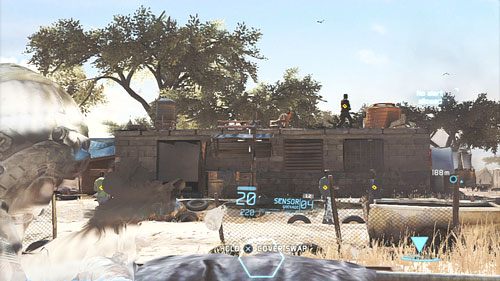 Ostrożnie podchodzimy pod pozycję przeciwników i pozbywamy się ich przez oznaczenie wszystkich czterech wrogów - Misja 2 Subtle Arrow (1) | Wyzwania w Ghost Recon - Future Soldier - Tom Clancys Ghost Recon: Future Soldier - poradnik do gry