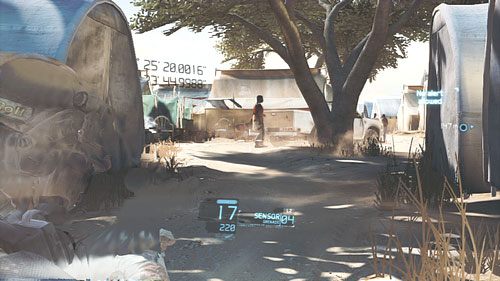 Idąc w stronę punktu nawigacyjnego trzymamy się lewej strony i udajemy się w kierunku drzewa, pod który stoi jeden przeciwnik - Misja 2 Subtle Arrow (1) | Wyzwania w Ghost Recon - Future Soldier - Tom Clancys Ghost Recon: Future Soldier - poradnik do gry