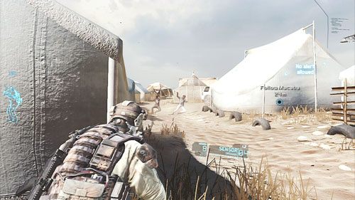 Idąc dalej Macaba minie dwóch podkomendnych kierujących się w naszą stronę - Misja 2 Subtle Arrow (2) | Wyzwania w Ghost Recon - Future Soldier - Tom Clancys Ghost Recon: Future Soldier - poradnik do gry