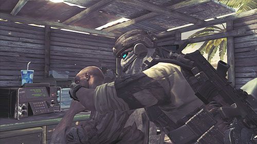 Wyzwanie to rozpoczynamy zaraz po przesłuchaniu najemnika siedzącego w chacie (na początku misji) - Misja 3 Noble Tempest (1) | Wyzwania w Ghost Recon - Future Soldier - Tom Clancys Ghost Recon: Future Soldier - poradnik do gry