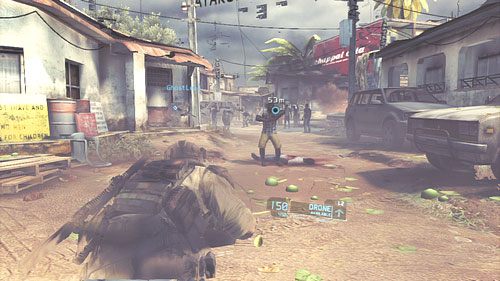 Po wyjściu z budynku sprintem podbiegamy w pobliże pierwszych przeciwników - Misja 3 Noble Tempest (1) | Wyzwania w Ghost Recon - Future Soldier - Tom Clancys Ghost Recon: Future Soldier - poradnik do gry