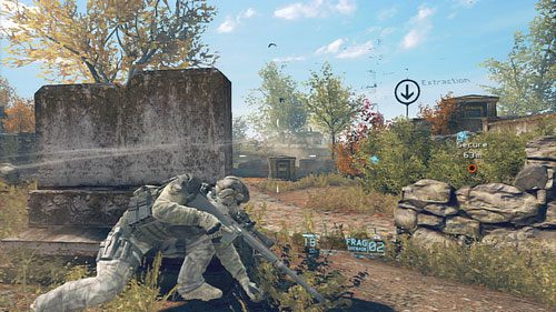 Właściwie uzbrojeni zaczynamy przedzierać się przez cmentarz - Misja 9 Valiant Hammer | Wyzwania w Ghost Recon - Future Soldier - Tom Clancys Ghost Recon: Future Soldier - poradnik do gry