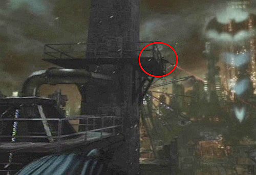 Po drodze do celu warto jest zająć się snajperami, którzy mogą utrudnić dotarcie do celu - Uratuj więzionych policjantów - Opis przejścia - Batman: Arkham City - Harley Quinns Revenge - poradnik do gry