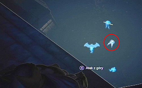 Cel przesłuchania nr 1 będzie posiadał czteroosobową obstawę bez broni palnej - Przesłuchaj trzech zbirów - Opis przejścia - Batman: Arkham City - Harley Quinns Revenge - poradnik do gry