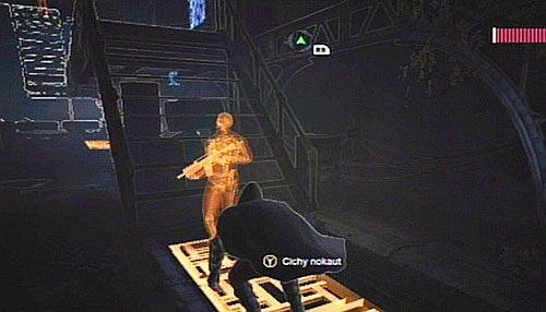 Następnie zdejmij drugiego w miejscu pokazanym na screenie - Uratuj Batmana z rąk Harley Quinn - Opis przejścia - Batman: Arkham City - Harley Quinns Revenge - poradnik do gry