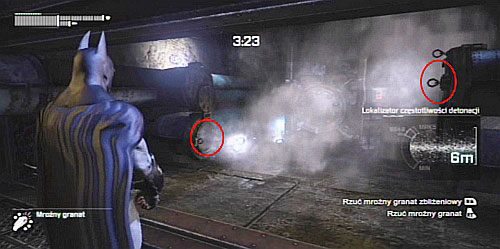 Całkowicie po przeciwnej stronie znajduje się ładunek chroniony przez parę - Rozbrój trzy bomby - Opis przejścia - Batman: Arkham City - Harley Quinns Revenge - poradnik do gry
