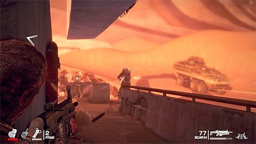 Ustaw się za taką zasłoną, zza której będziesz mógł obserwować poczynania wrogów i ich skutecznie eliminować - Rozdział XIII - Adams - Schroń się na pokładzie jachtu | Opis przejścia - Spec Ops: The Line - poradnik do gry