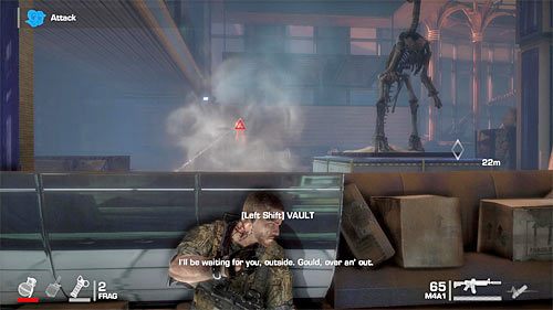 W dalszej części Twojego przemarszu zdecydowanie zwolnij, albowiem w lewym narożniku znajduje się stanowisko maszynowe - Rozdział VI - The Pit - Przebij się do wyjścia | Opis przejścia - Spec Ops: The Line - poradnik do gry