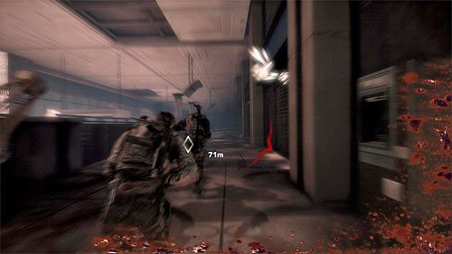 Skorzystaj ze schodów i nie sugeruj się tym, że śmigłowiec chwilowo nie może Cię dosięgnąć, bo nadal nie możesz się zatrzymywać - Rozdział VI - The Pit - Uciekaj! | Opis przejścia Spec Ops The Line - Spec Ops: The Line - poradnik do gry