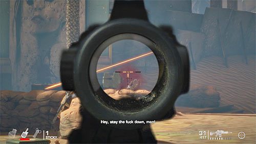 Ruszaj teraz szybko w stronę okopów gdzie powinien schować się jeden z Twoich sojuszników - Rozdział VII - The Battle - Odszukaj Goulda | Opis przejścia Spec Ops The Line - Spec Ops: The Line - poradnik do gry