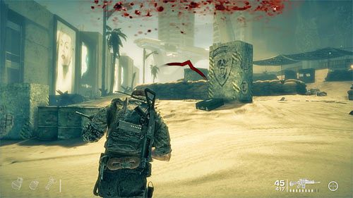 Przesuwaj się stopniowo do przodu, umiejętnie dobiegając do kolejnych zasłon i na bieżąco eliminując kolejnych wrogów - Rozdział VIII - The Gate - Dotrzyj do bramy | Opis przejścia Spec Ops The Line - Spec Ops: The Line - poradnik do gry