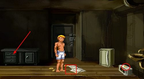 W kuchni z podłogi podnieś Papers (kwadrat), a z kuchenki mikrofalowej Key (kółko) - Mieszkanie Eda | Opis przejścia Resonance - Resonance - poradnik do gry