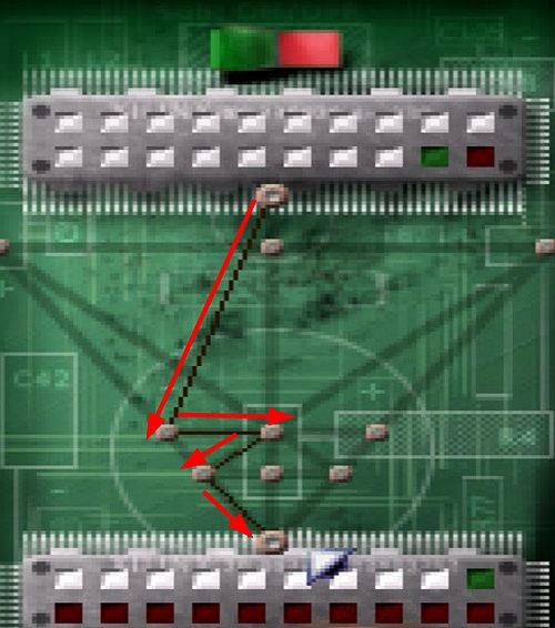 Teraz musisz poprowadzić drut w sposób przedstawiony na screenie - W środku Juno labs - Ed i Bennet (2) | Opis przejścia Resonance - Resonance - poradnik do gry