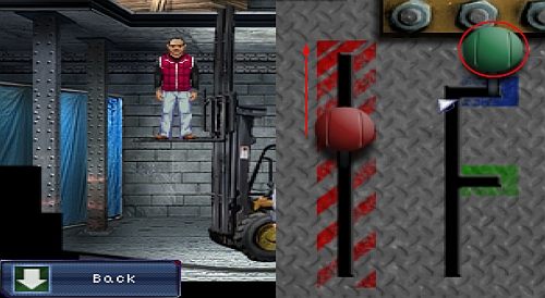 Kiedy nie będziesz już mógł podnieś Raya wyżej, ustaw zieloną dzwignię w miejscu pokazanym na screenie i ponownie pociągnij czerwoną dzwignie w górę - Warehouse - Ray, Bennet | Opis przejścia Resonance - Resonance - poradnik do gry