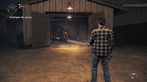 Przejdź na dziedziniec motelu i wejdź do garażu, by porozmawiać z Emmą - Akt 1 - The Mechanic | Akt 1 | Alan Wakes American Nightmare - Alan Wakes American Nightmare - poradnik do gry