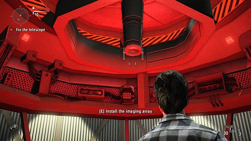 Wróć do głównego budynku obserwatorium i zamontuj aparat we wskazanym miejscu - Akt 1 - The Scientist | Akt 1 | Alan Wakes American Nightmare - Alan Wakes American Nightmare - poradnik do gry