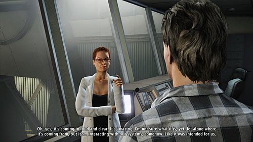 Po rozprawieniu się ze wszystkimi wrogami ponownie wjedź windą do doktor Meadows, porozmawiaj z nią i na koniec zabierz wydruk z drukarki - Akt 1 - The Scientist | Akt 1 | Alan Wakes American Nightmare - Alan Wakes American Nightmare - poradnik do gry