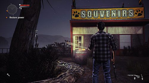 Wyjdź z budynku i idź w kierunku kina - Akt 1 - The Curator | Akt 1 | Alan Wakes American Nightmare - Alan Wakes American Nightmare - poradnik do gry