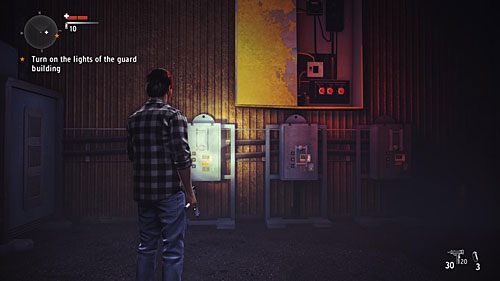 Obejdź budynek elektrowni dookoła i wejdź od zachodniej strony do środka - Akt 1 - The Curator | Akt 1 | Alan Wakes American Nightmare - Alan Wakes American Nightmare - poradnik do gry