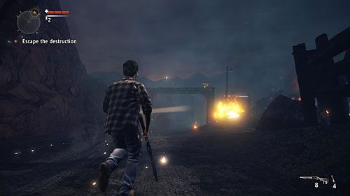 Odpierając ataki przeciwników ucieknij z płonącej góry do motelu - Akt 2 - Setback | Akt 2 | Alan Wakes American Nightmare - Alan Wakes American Nightmare - poradnik do gry