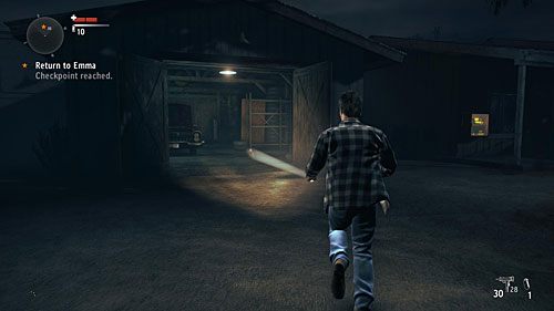 Po oczyszczeniu terenu idź do garażu porozmawiać z Emmą - Akt 3 - Resolved | Akt 3 | Alan Wakes American Nightmare - Alan Wakes American Nightmare - poradnik do gry