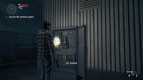 Po zlikwidowaniu zagrożenia przestaw wajchę w skrzynce elektrycznej włączając w ten sposób dopływ prądu - Akt 3 - Completed | Akt 3 | Alan Wakes American Nightmare - Alan Wakes American Nightmare - poradnik do gry