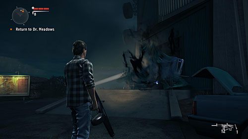 Jedna z dróg do głównego budynku zostanie zablokowana, nie masz więc dużego wyboru - Akt 3 - Completed | Akt 3 | Alan Wakes American Nightmare - Alan Wakes American Nightmare - poradnik do gry