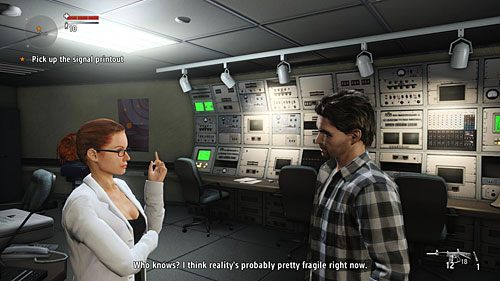 Po pokonaniu wszystkich przeciwników porozmawiaj z doktor Meadows i zabierz wydruk z drukarki - Akt 3 - Completed | Akt 3 | Alan Wakes American Nightmare - Alan Wakes American Nightmare - poradnik do gry