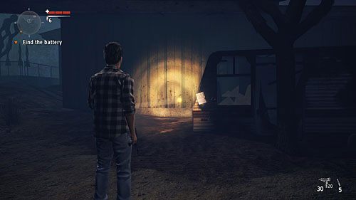 Za południowym wyjściem z motelowego dziedzińca stoi zniszczony autobus - Akt II - Setback | Strony manuskryptu | Alan Wakes American Nightmare - Alan Wakes American Nightmare - poradnik do gry