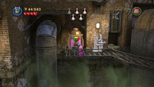 Następnie przejdź w lewo i zbierz drugą porcję próbek (obrazek) - Przepis na katastrofę | Opis przejścia LEGO Batman 2 DC Super Heroes - LEGO Batman 2: DC Super Heroes - poradnik do gry